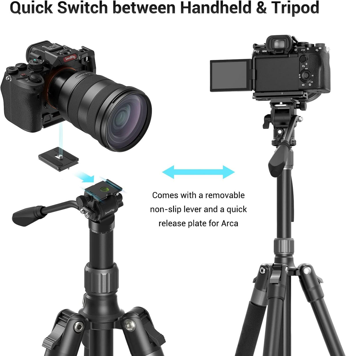 Aluminum Video Tripod Monopod with Fluid Head X549