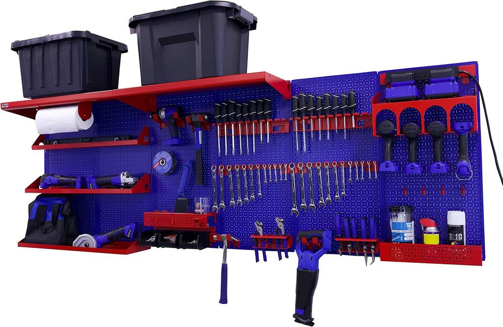 96" x 32" Metal Pegboard Wall Storage System O97692