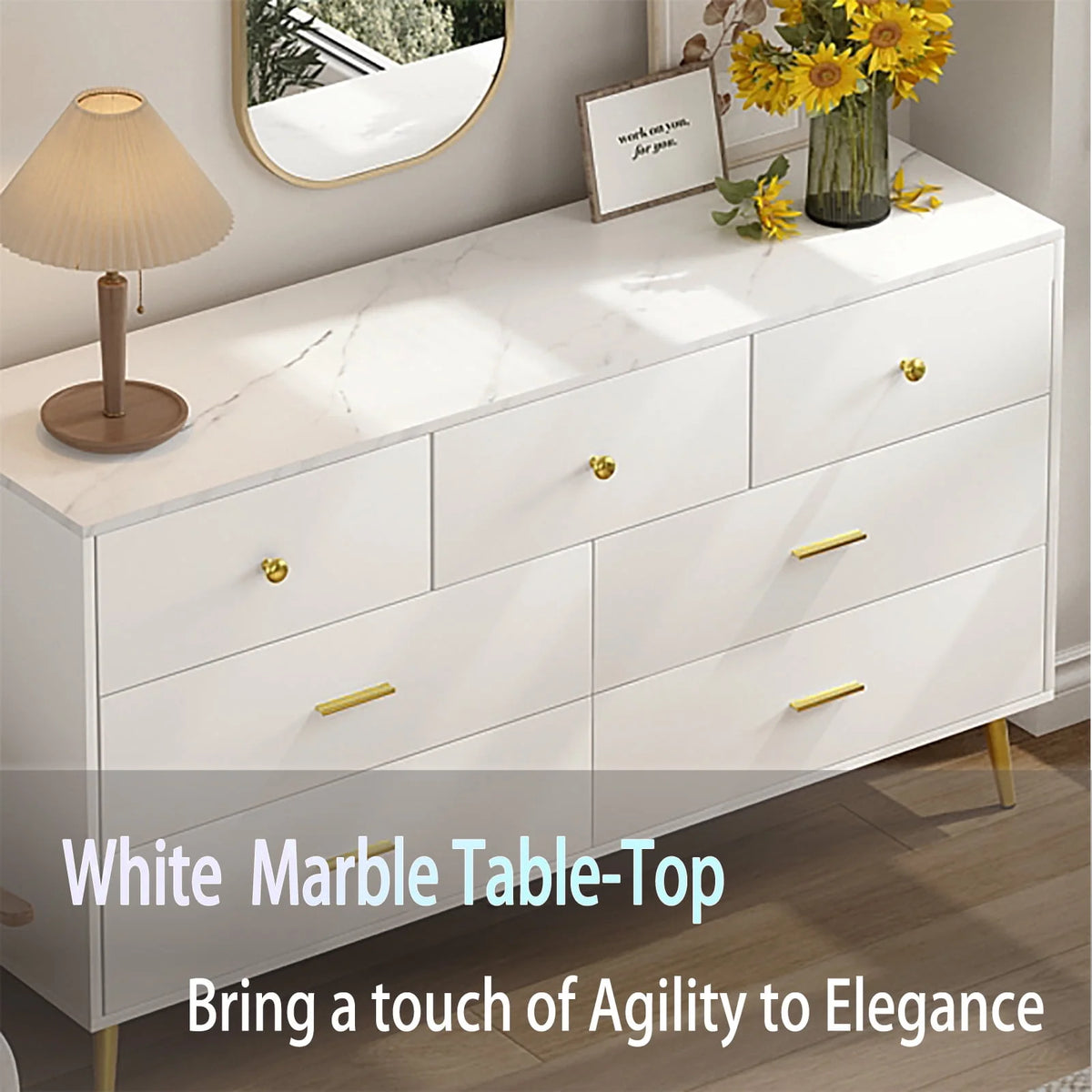White 6 Drawer Dresser A475426