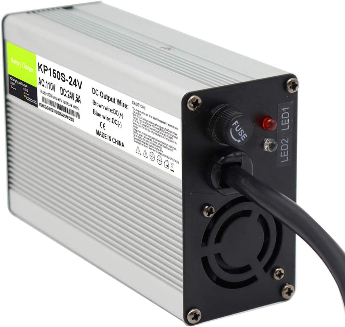 24V 5A Battery Charger with 3-Pin XLR Connector, Pack of 2 Y61035