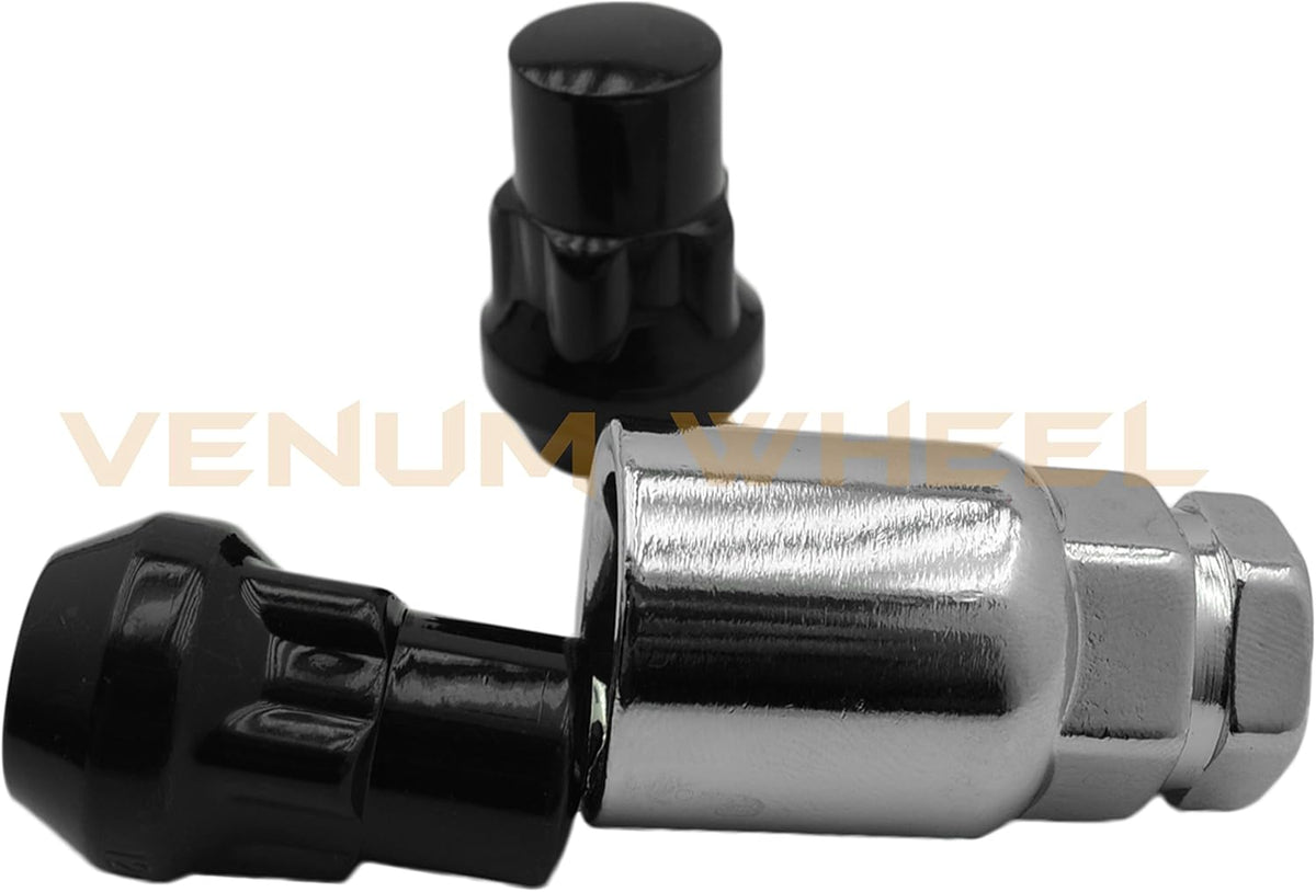 6x5.5 Black Hub Centric 2" Adapter 12x1.5 106mm Bore with 4 Wheel Security Locks L7986