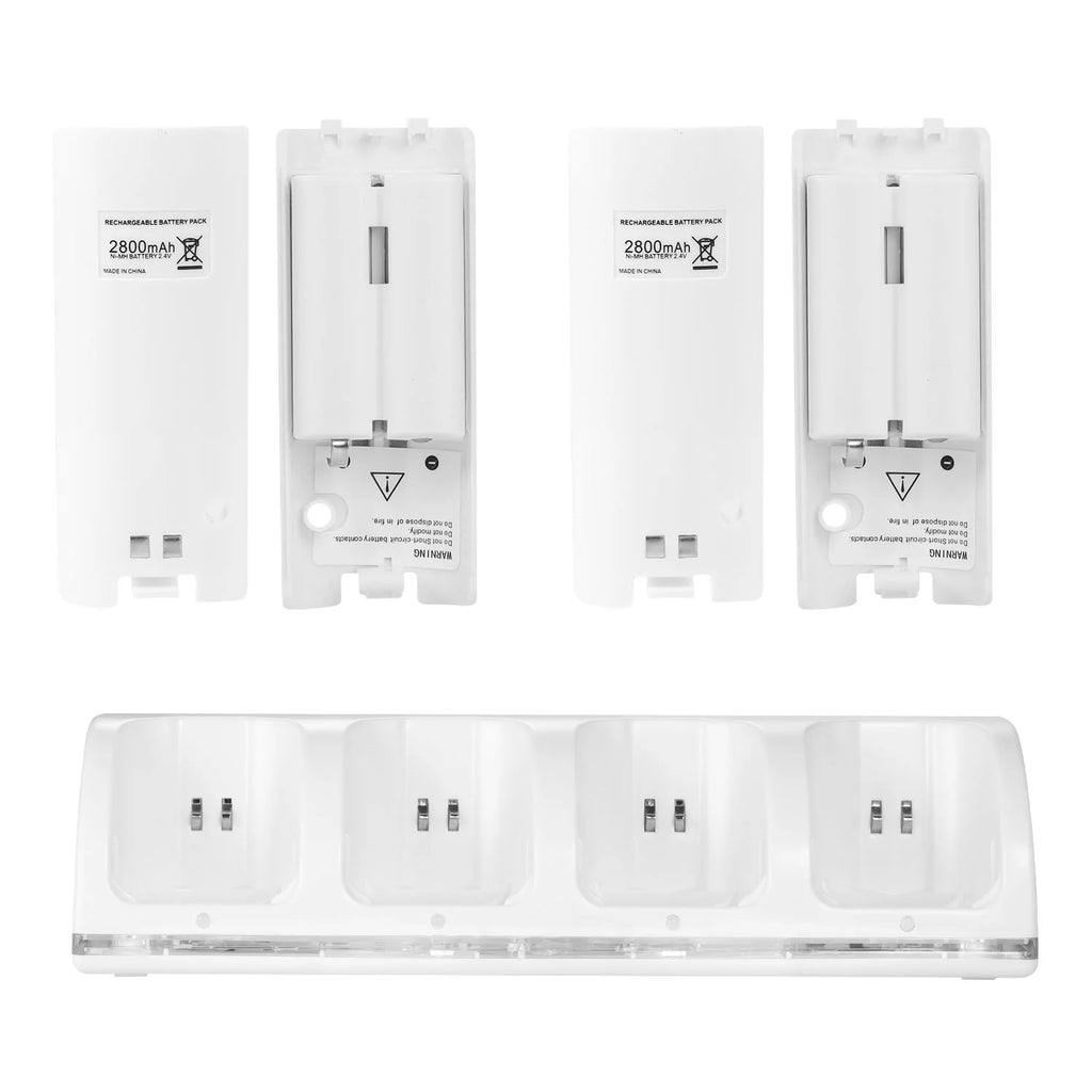 White 4 Remotes Charging Dock Game Controller Charger Y6490