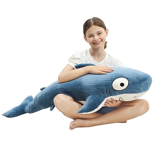 Blue 32” Shark Plush Stuffed Animal M3000
