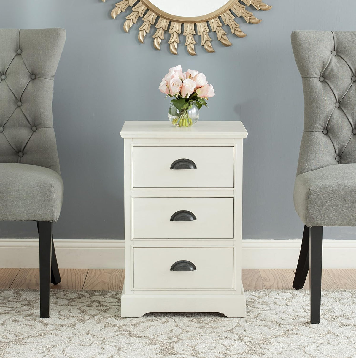 Grey 3 Drawer Side Table H561034
