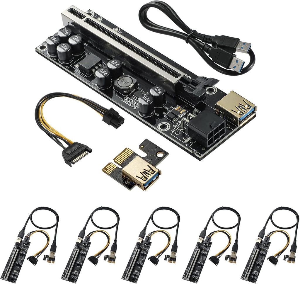 Black PCIe Riser Card 6-Pieces D335