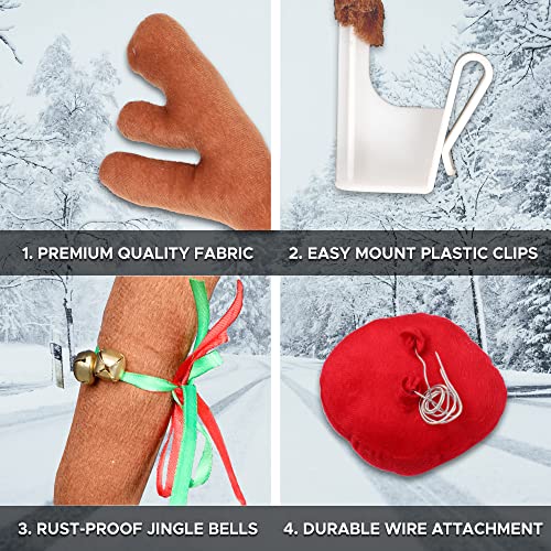 Car Reindeer Antlers & Nose Christmas Decoration Kit T4853