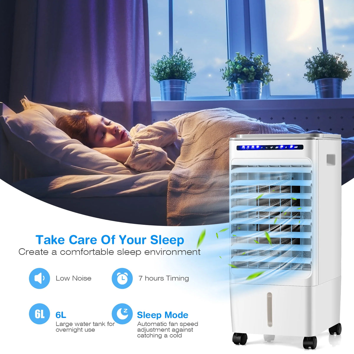 3-in-1 Evaporative Air Cooler Fan Humidifier Q562