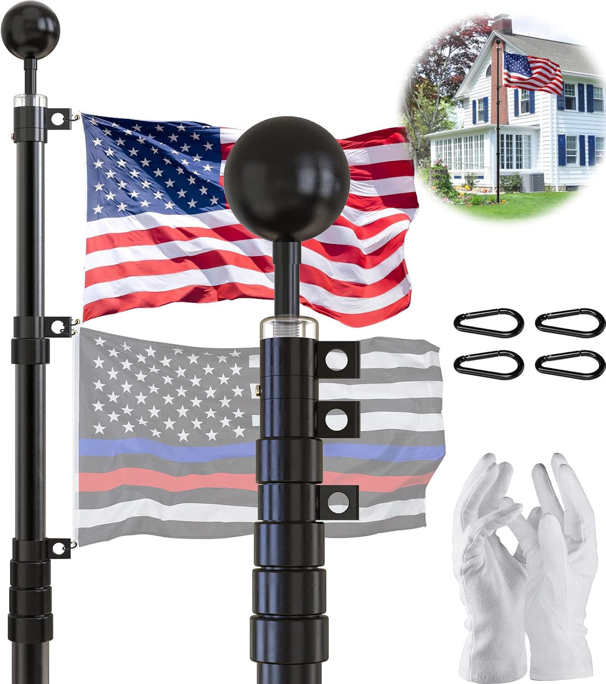 25FT Telescoping Heavy Duty Flag Pole N4715