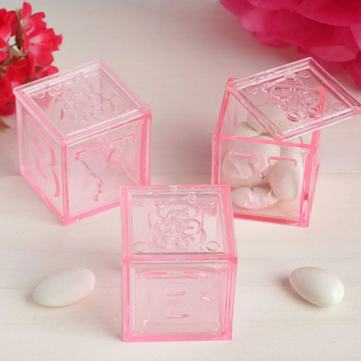 Pink Fillable Baby Blocks Party Favor Gift - 12/pk D551569