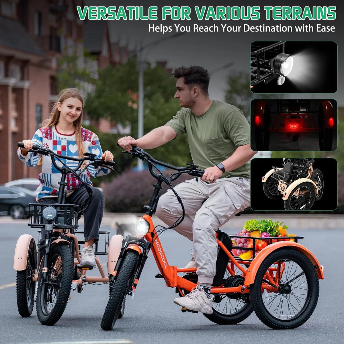 24/26 Electric Tricycle 350W 36V 7 Speeds with Basket X378666