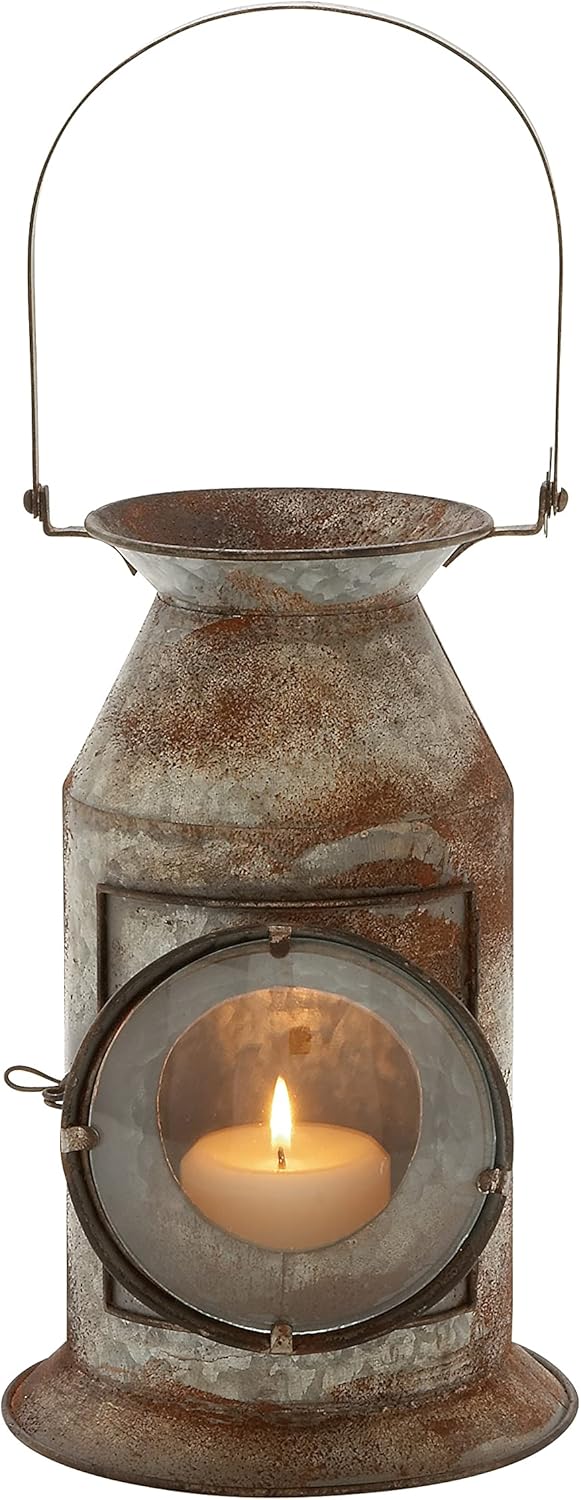 Metal Glass Candle Lantern, Pack of 2 O748533