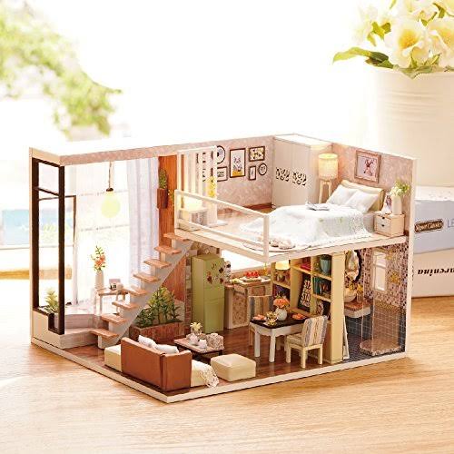 Wooden DIY Dollhouse Kit with Furniture, 1:24 Scale T4156