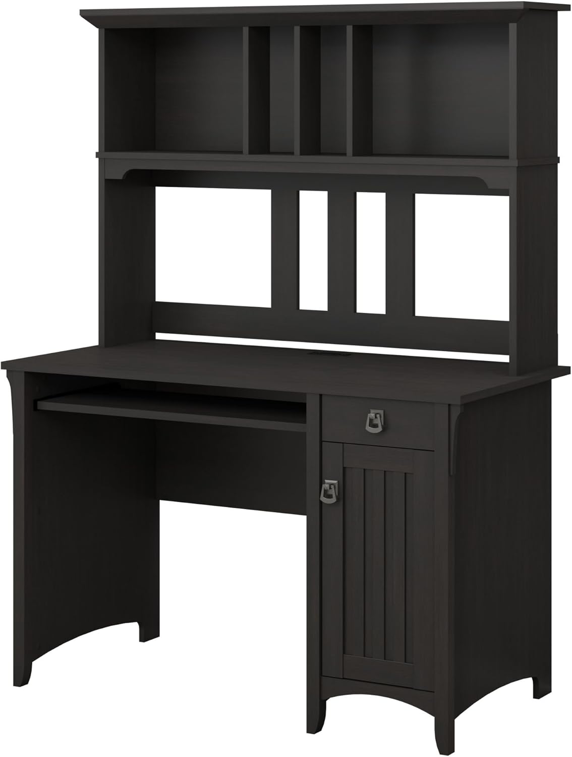 Small Computer Desk with Hutch, Cape Cod Gray B395881