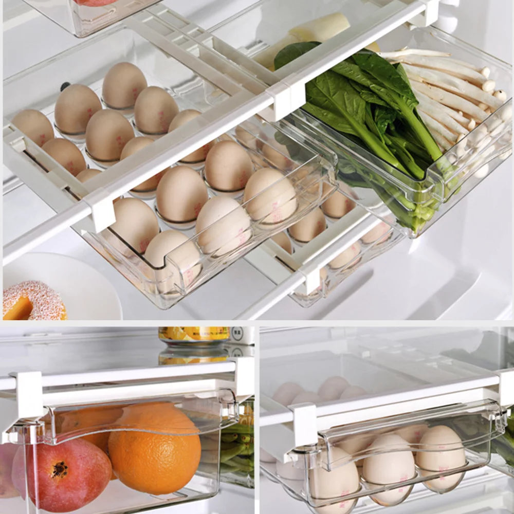 Transparent Refrigerator Egg Tray with Handle Y60973