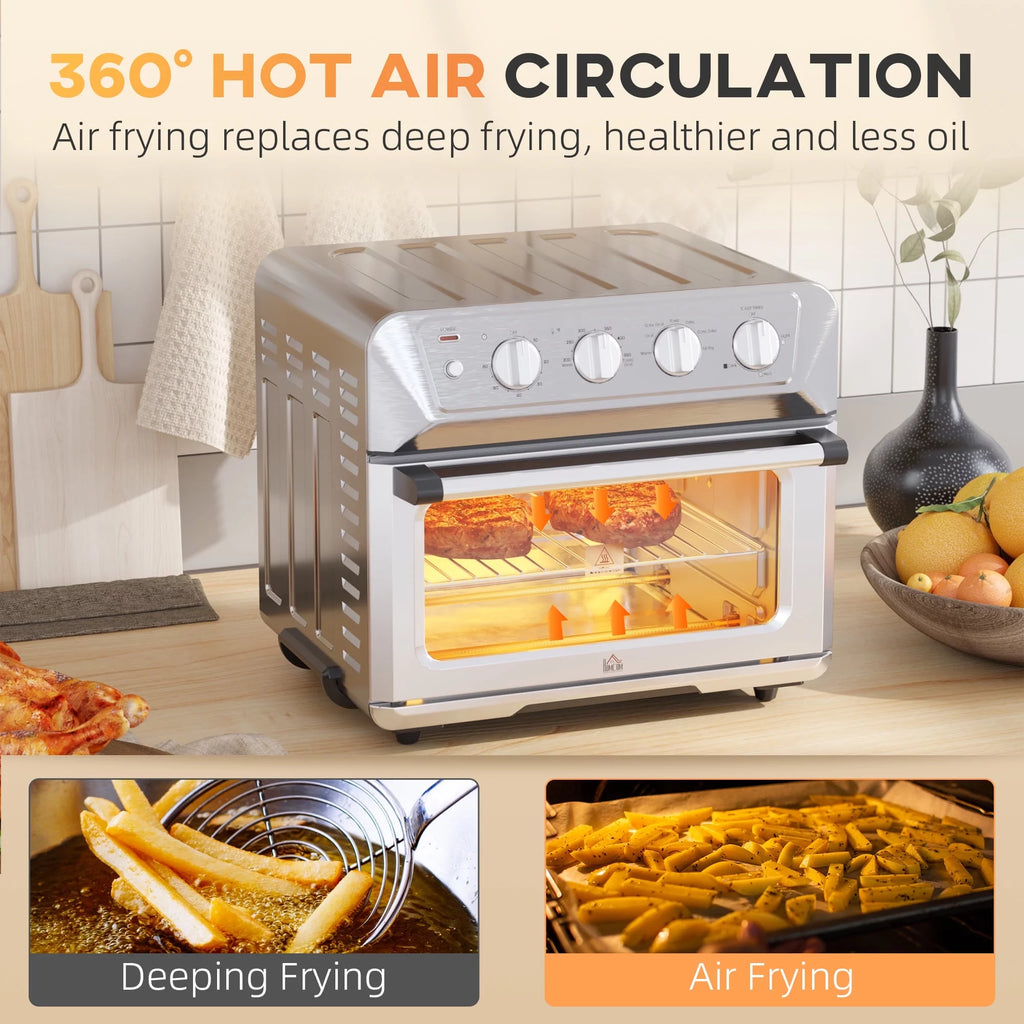 21QT 7-In-1 Convection Air Fryer Toaster Oven, 1800W Stainless Steel W458277