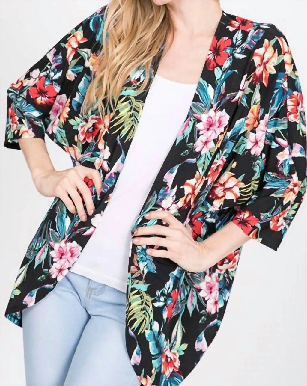 Tropical Plants Floral Cardigan O27628