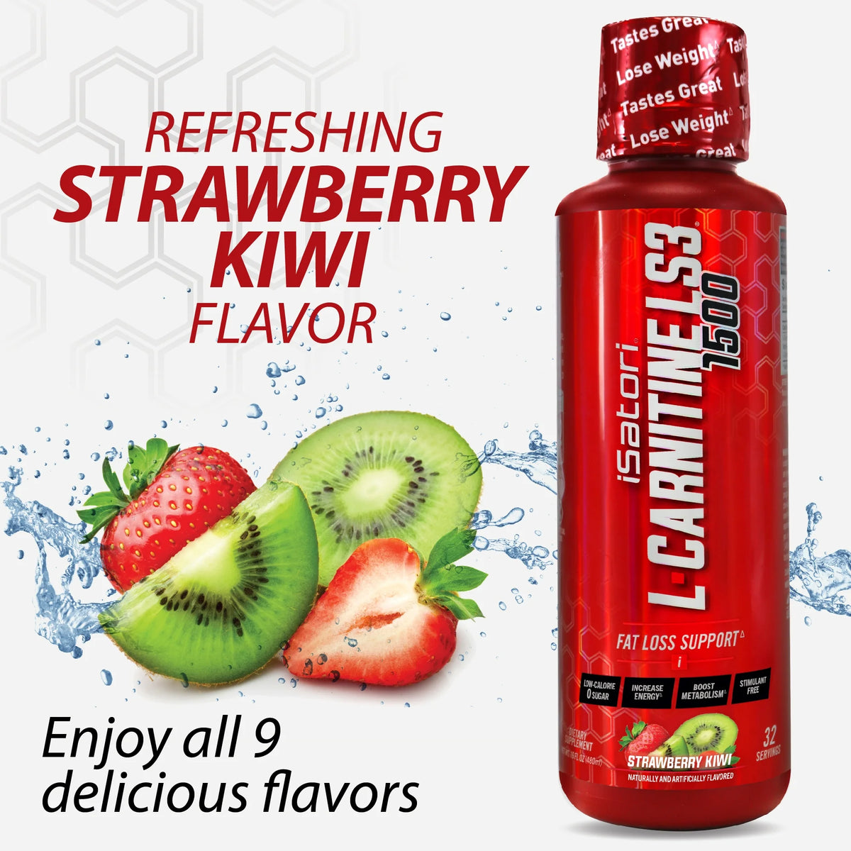 Strawberry Kiwi L-Carnitine Liquid 1500mg 32 Servings D29559