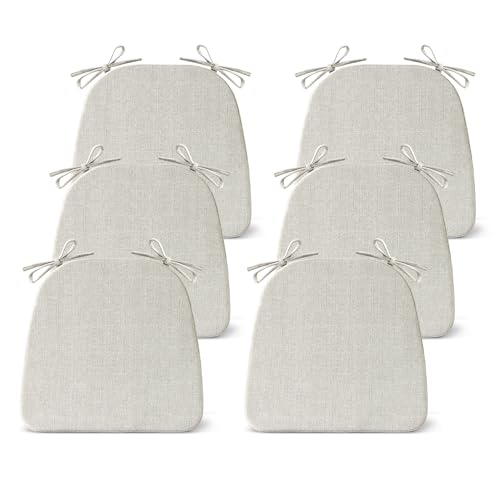 Set of 4 Non Slip Black Chair Cushions 17" x 16" x 2" with Ties Z363