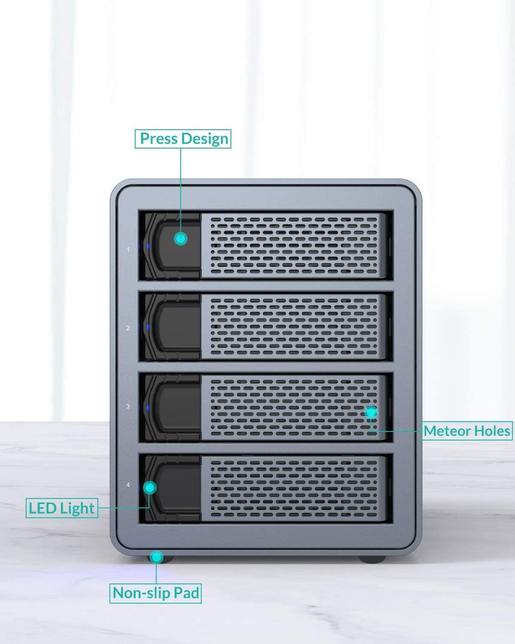 4 Bay Aluminum Alloy 2.5/3.5 Hard Drive Enclosure E6430