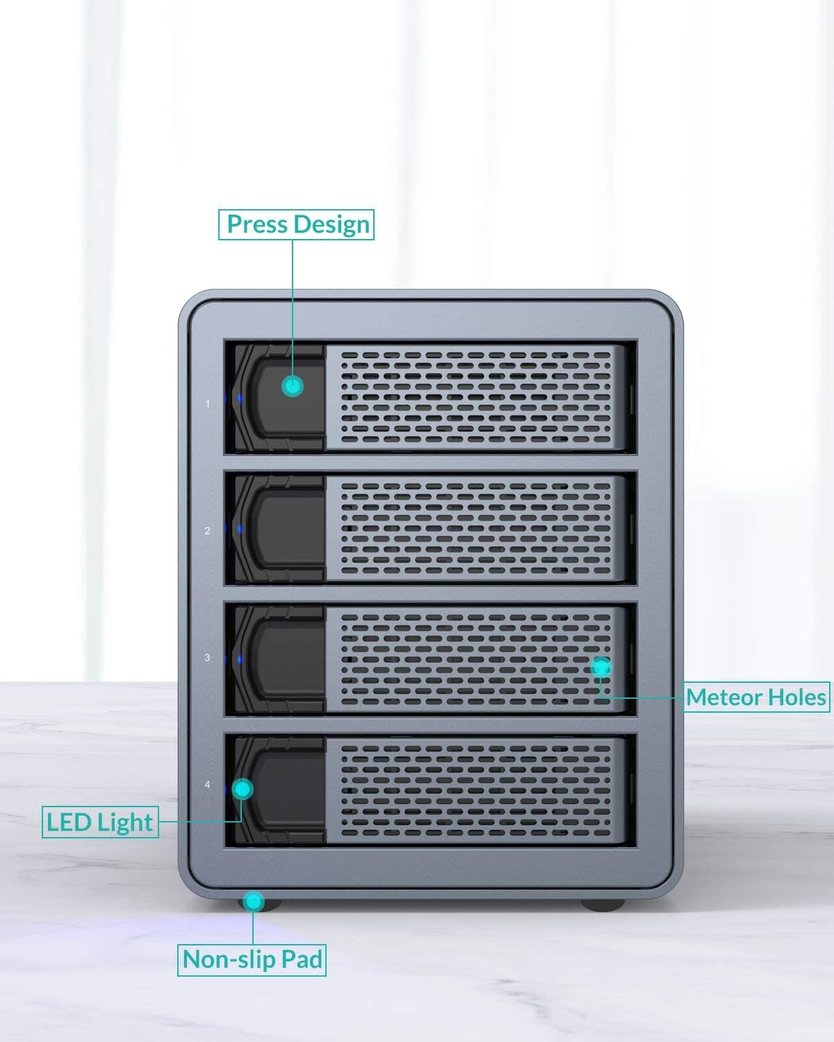 4 Bay Aluminum Alloy 2.5/3.5 Hard Drive Enclosure E6430