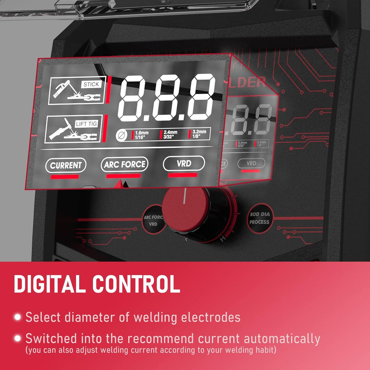 160Amp ARC Welder Machine with Synergic Control R475728