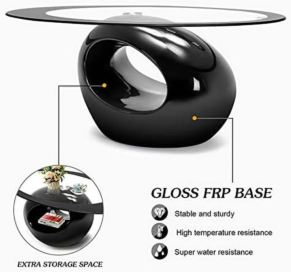 Contemporary Glass Coffee Table Set Y7813