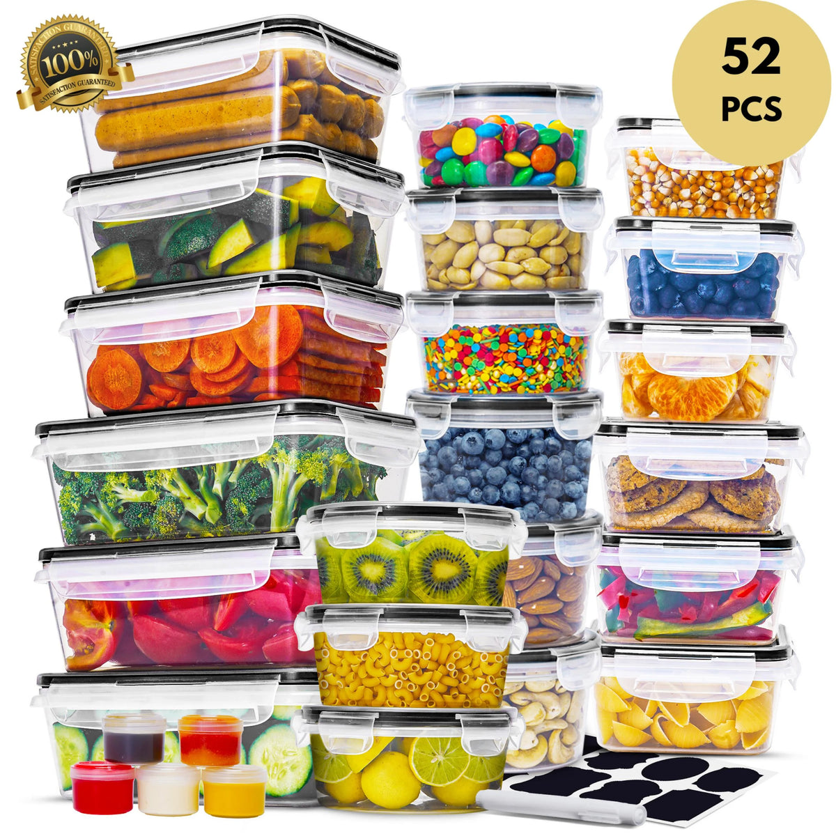 52 Pcs BPA-Free Airtight Food Storage Containers with Lids T792270