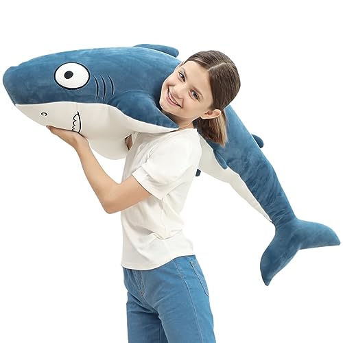 Blue 32” Shark Plush Stuffed Animal M3000