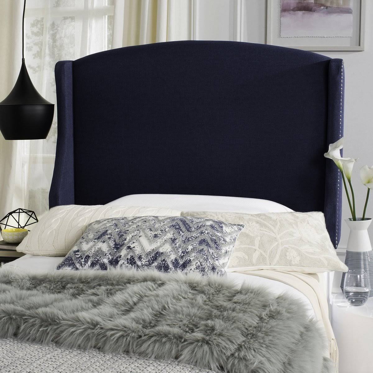 Navy Linen Headboard (Queen) C42725