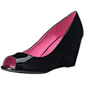 Black Wedge Heel Pump S442