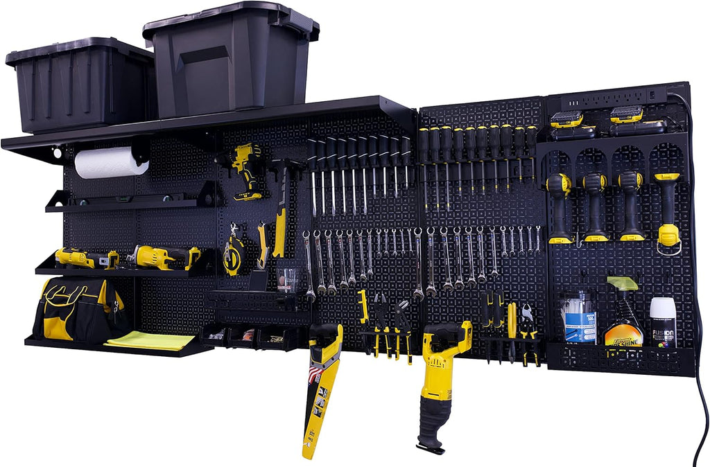 96" x 32" Metal Pegboard Wall Storage System O97692