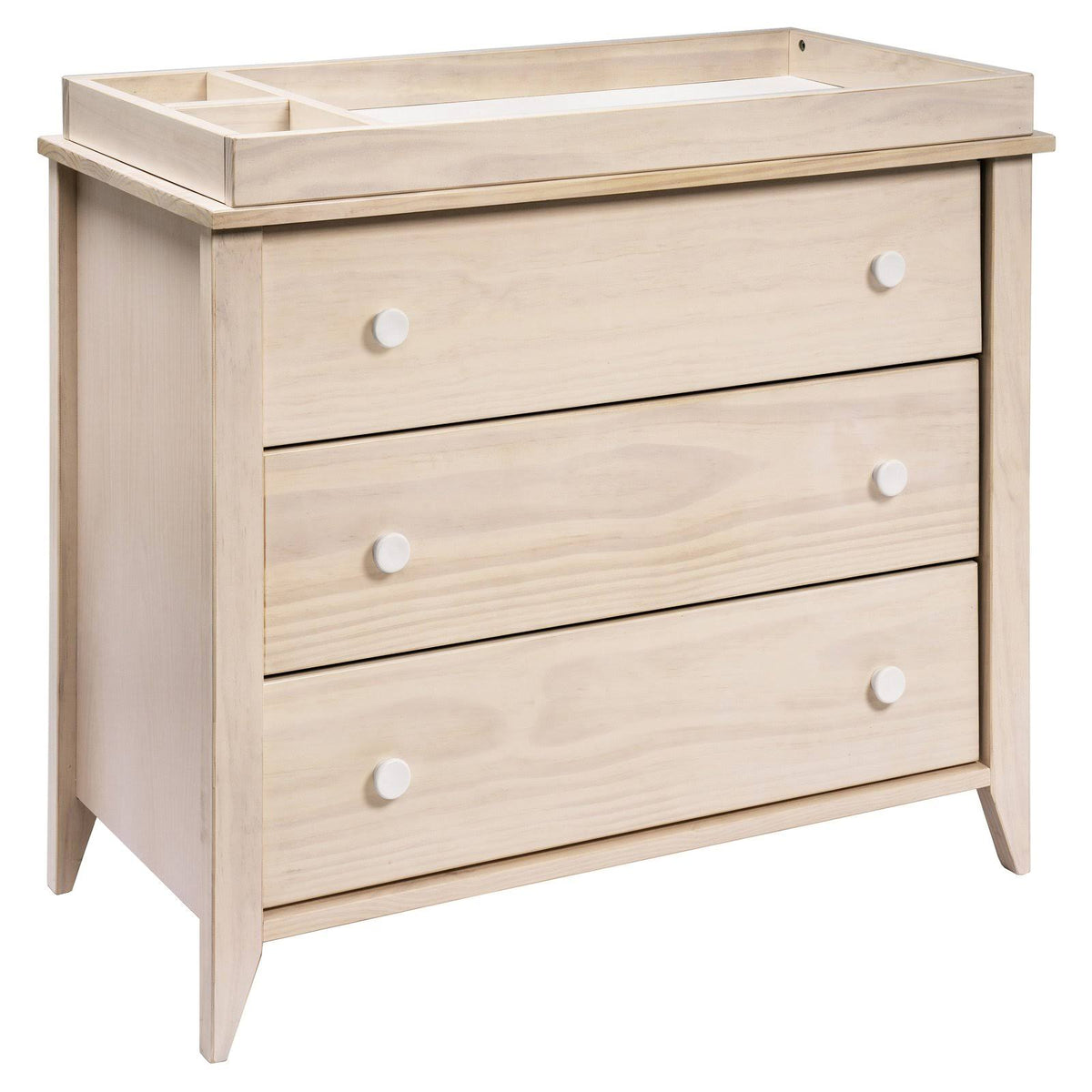 3-Drawer Changer Dresser with Removable Changing Tray Washed Natural White Q72446