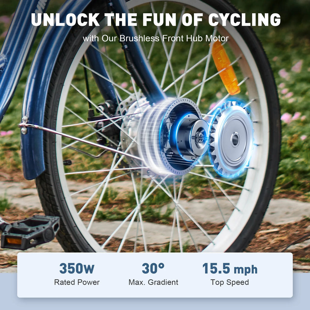 26" 350W Electric Tricycle with Basket A5616