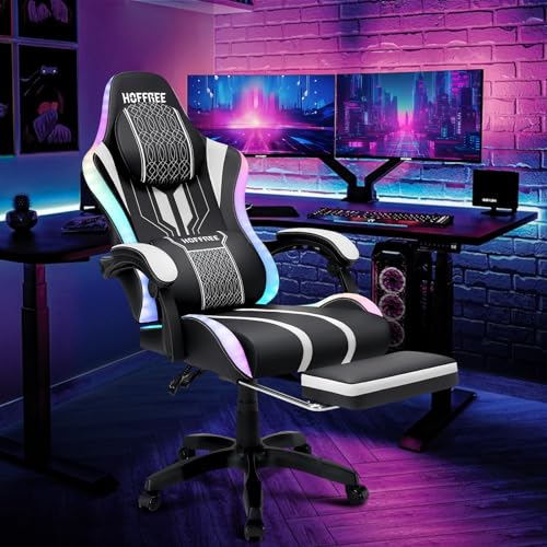 Pink Gaming Chair with Speakers and Footrest E5657