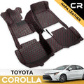 Leather Car Floor Mats 1st & 2nd Row Black J379