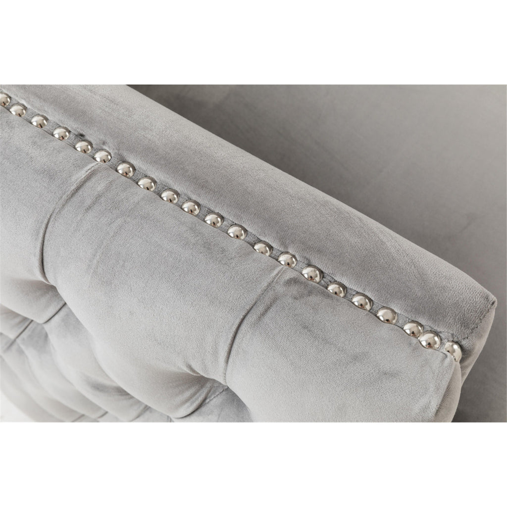 Gray Velvet Chair with 1 Pillow N492