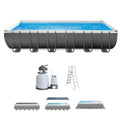 24' x 12' x 52 Rectangular Frame Swimming Pool with Pump F122