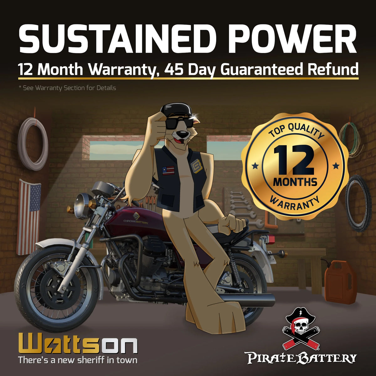 12 Volt 12 Ah 210 CCA Motorcycle Battery P865729