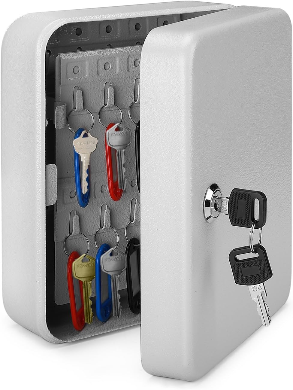Wall Mount Key Lock Box with 40 Key Holder Organizer (Gray) L2650