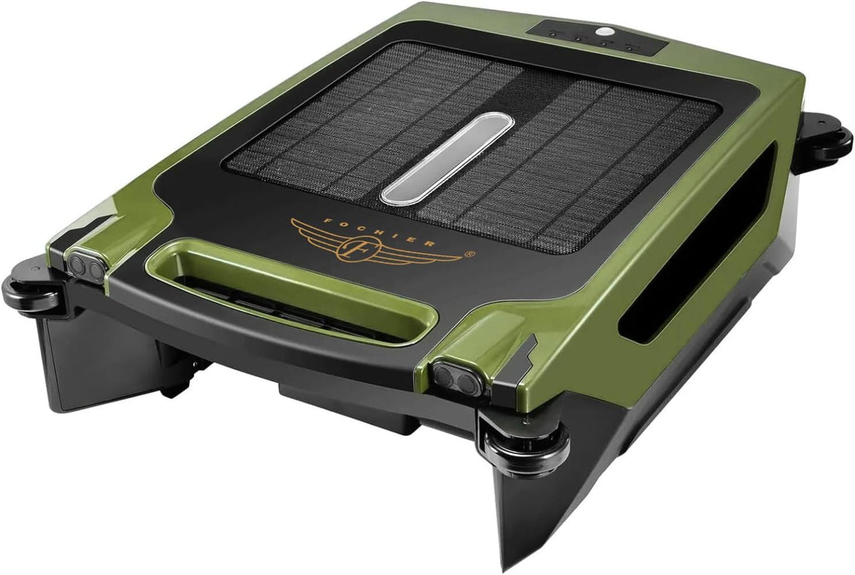 Cordless Robotic Pool Cleaner, Solar Powered Pool Skimmer with Dual Charging Options, Pool Robot Vacuum with Automatic Obstacle Avoidance, Green P66001