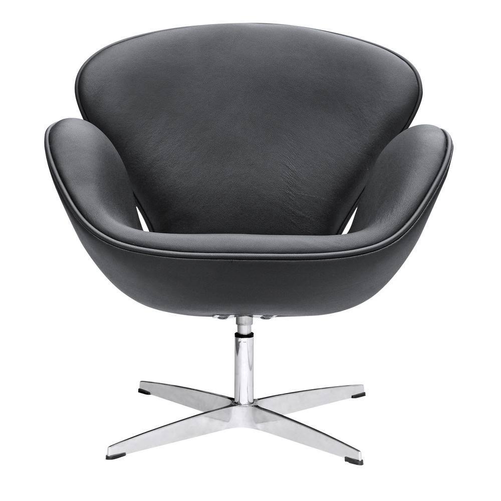 White Leather Swan Chair H7885