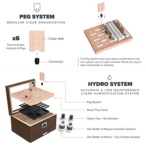 Glass Top Humidor with Cedar and Digital Hygrometer P584