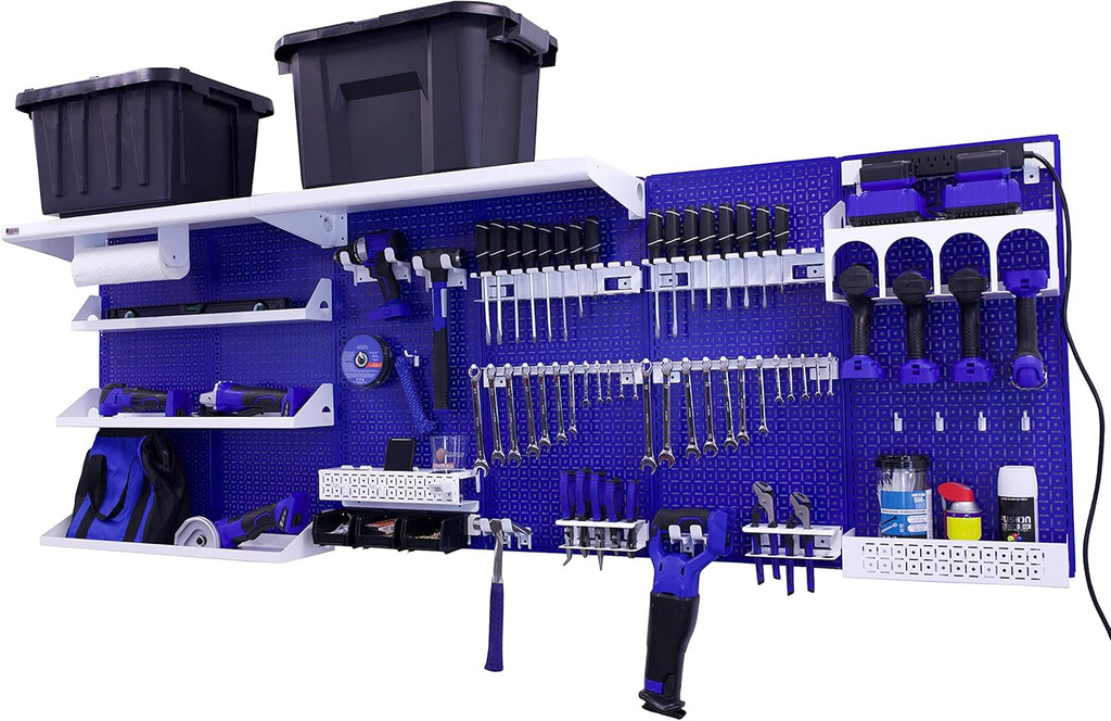 96" x 32" Metal Pegboard Wall Storage System O97692