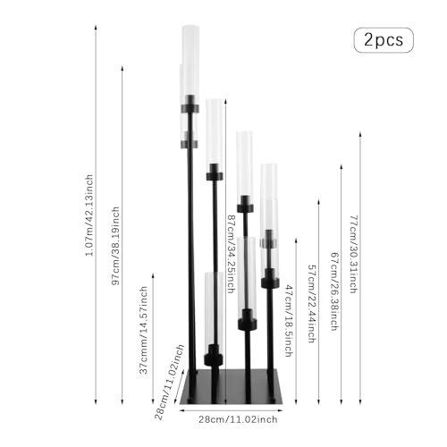 2 Pack Black 8 Arms Floor Candelabra V359246