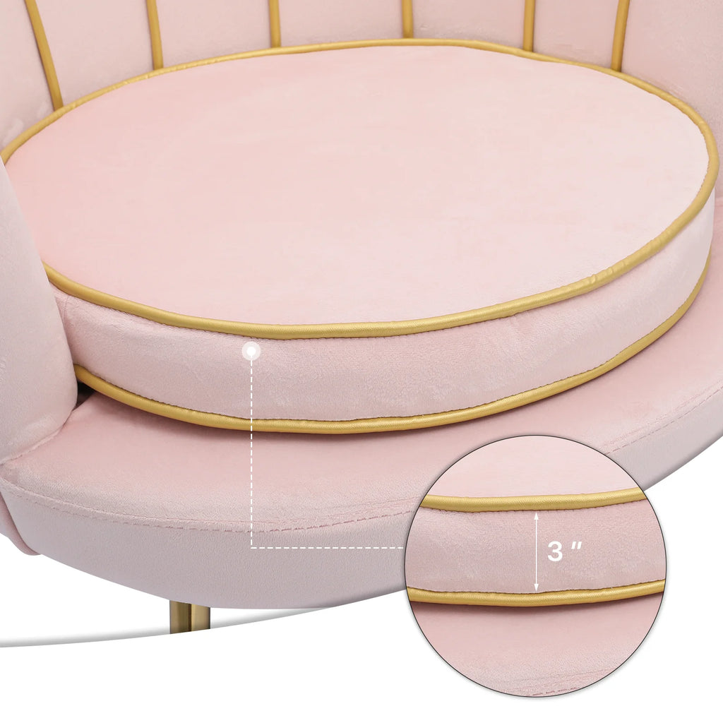 Light Pink Velvet Accent Chair with Pillow G3009