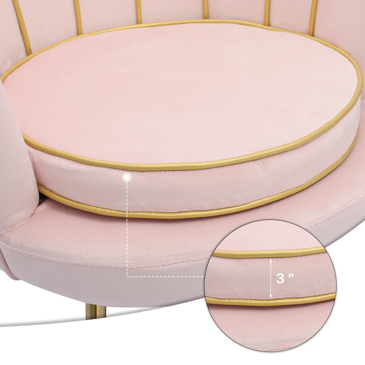 Light Pink Velvet Accent Chair with Pillow G3009