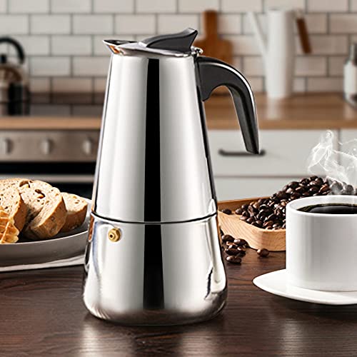 Stainless Steel 6 Cup Moka Pot Stovetop Espresso Maker C492590