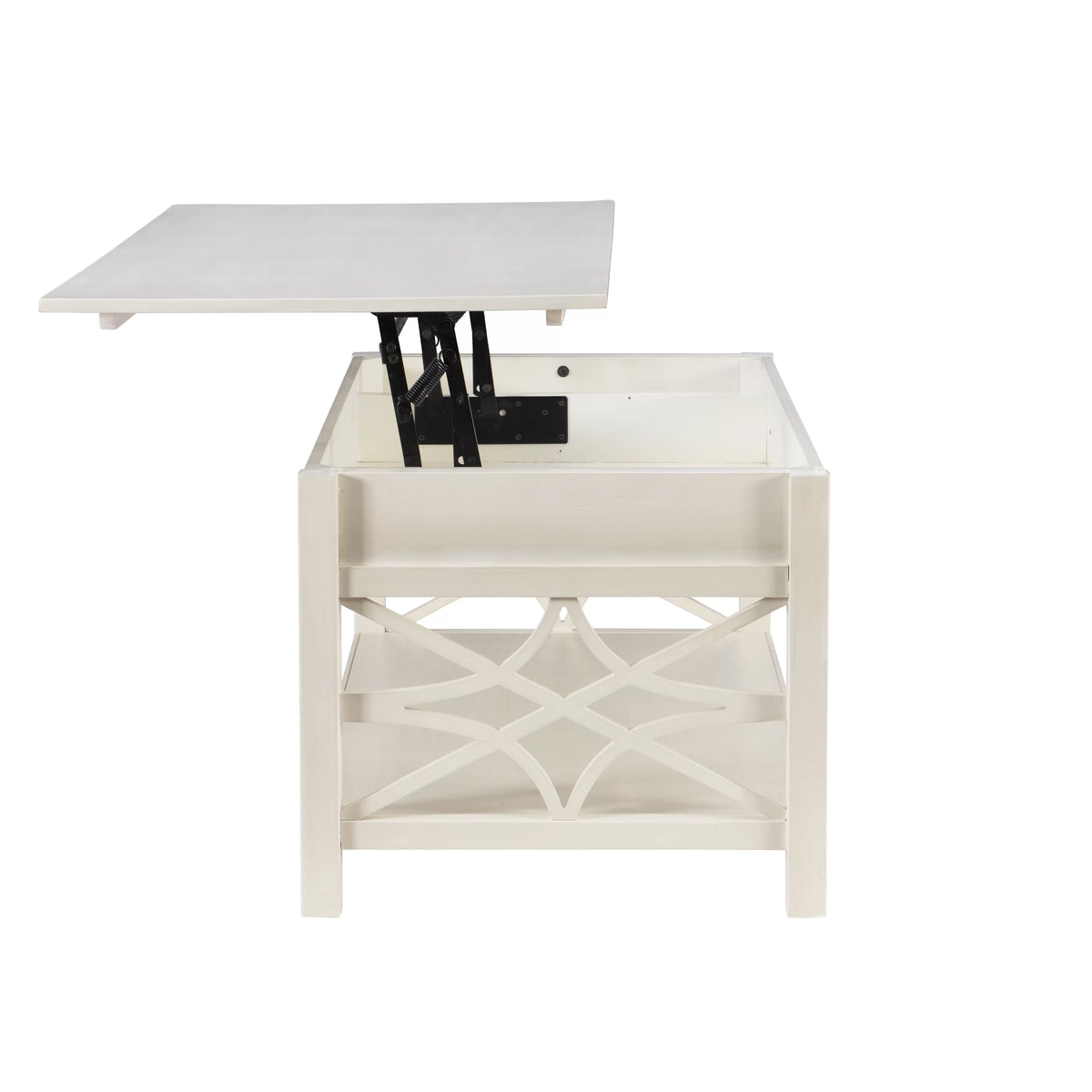 White 2-Drawer Lift-Top Coffee Table U823