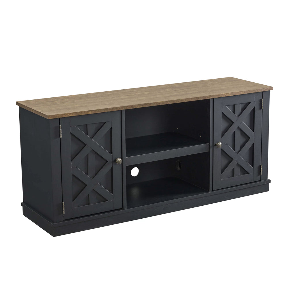 Charcoal TV Stand Console Entertainment Center M332