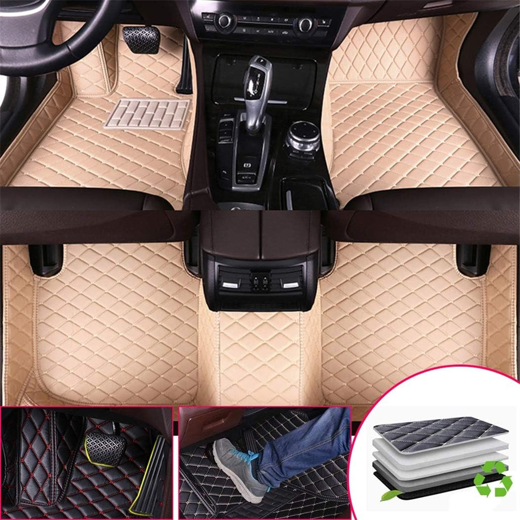 Black Beige Custom Car Floor Mats for Honda Civic U886